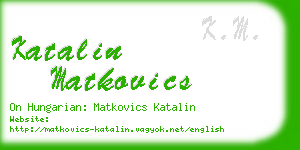 katalin matkovics business card